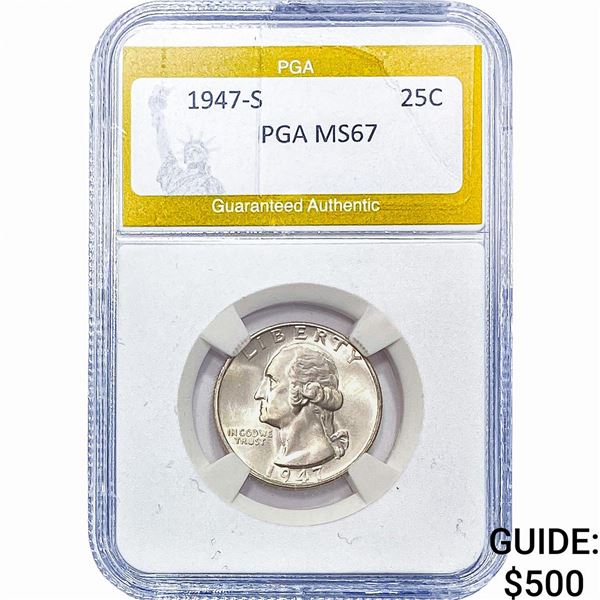 1947-S Washington Silver Quarter PGA MS67
