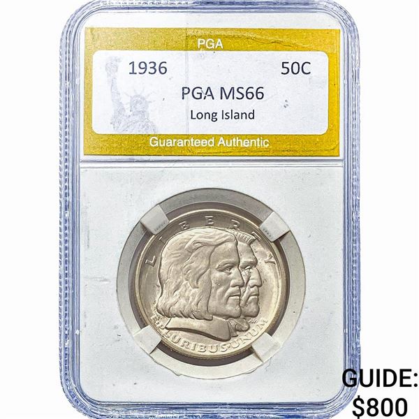 1936 Long Island Half Dollar PGA MS66 Long Island