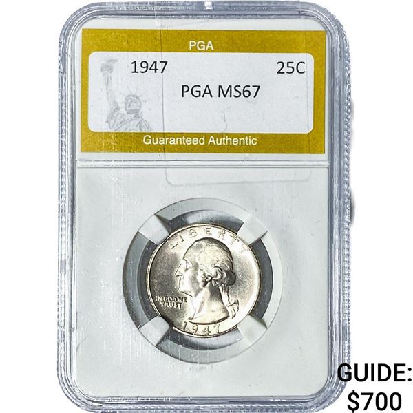 1947 Washington Silver Quarter PGA MS67