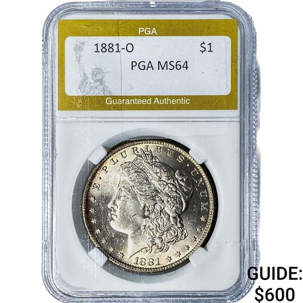1881-O Morgan Silver Dollar PGA MS64