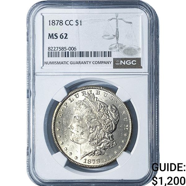 1878-CC Morgan Silver Dollar NGC MS62