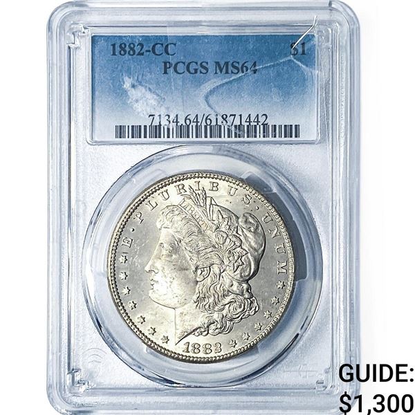 1882-CC Morgan Silver Dollar PCGS MS64