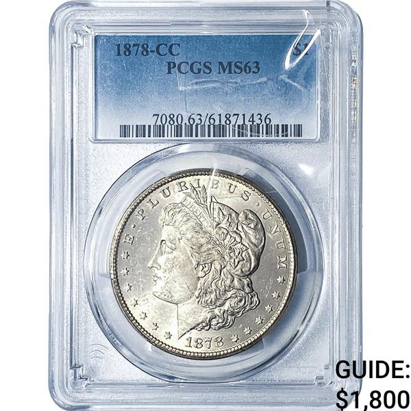 1878-CC Morgan Silver Dollar PCGS MS63