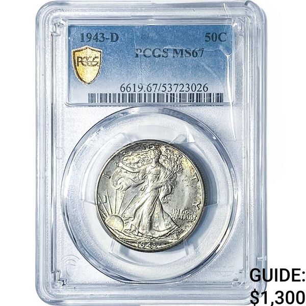 1943-D Walking Liberty Half Dollar PCGS MS67