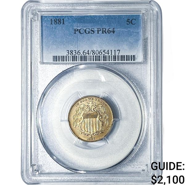 1881 Shield Nickel PCGS PR64