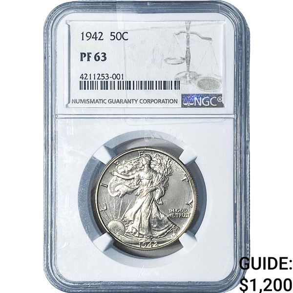 1942 Walking Liberty Half Dollar NGC PF63