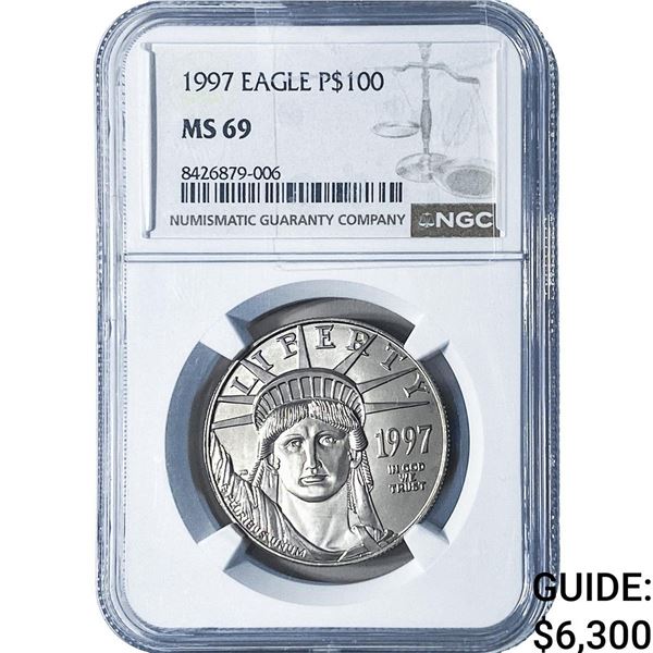 1997 $100 Platinum Eagle 1oz NGC MS69