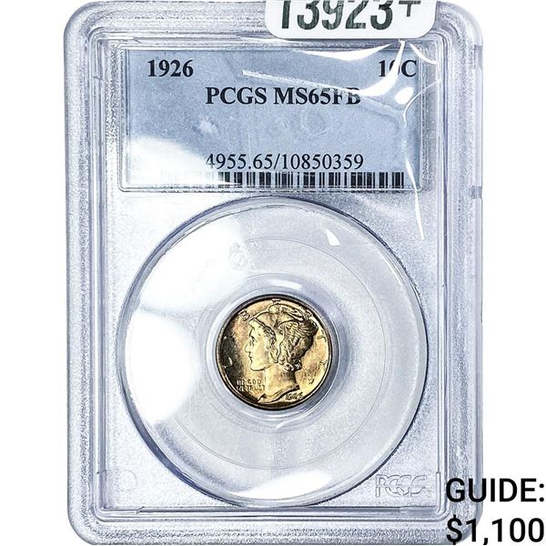 1926 Mercury Silver Dime PCGS MS65 FB