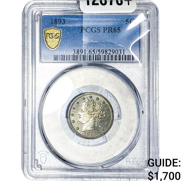1893 Liberty Victory Nickel PCGS PR65
