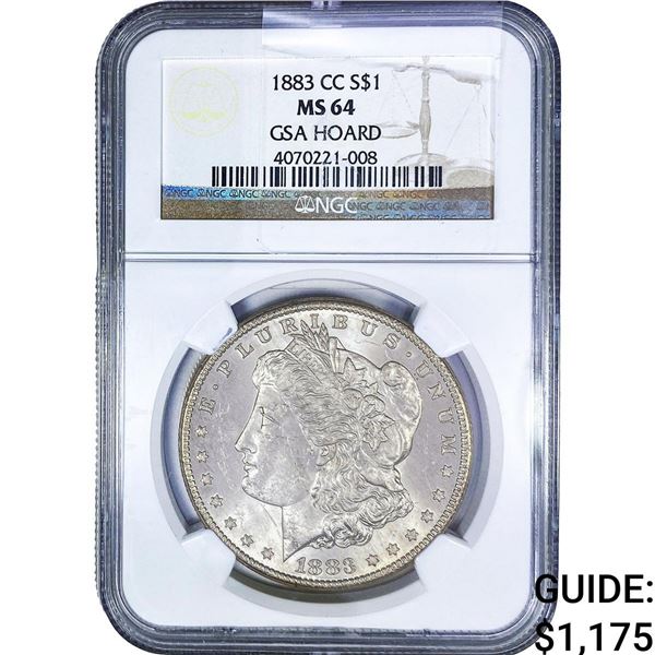 1883-CC Morgan Silver Dollar NGC MS64
