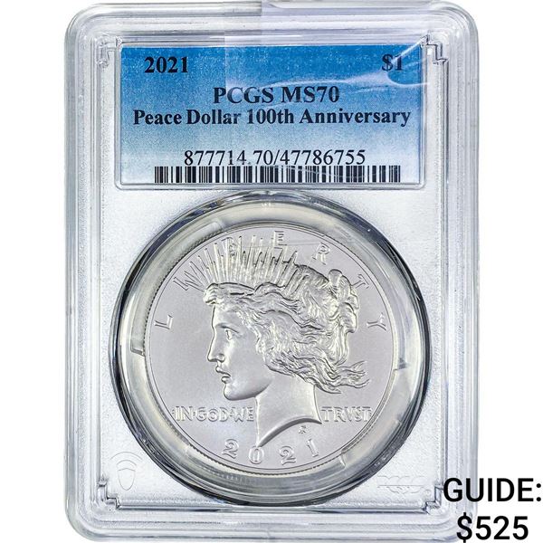2021 Silver Peace Dollar PCGS MS70