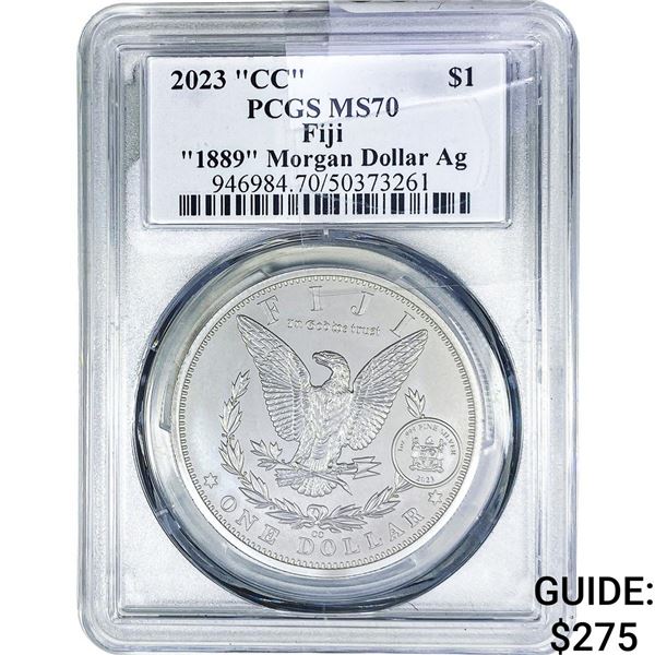 2023-CC $1 Fiji "1889" Morgan Ag PCGS MS70