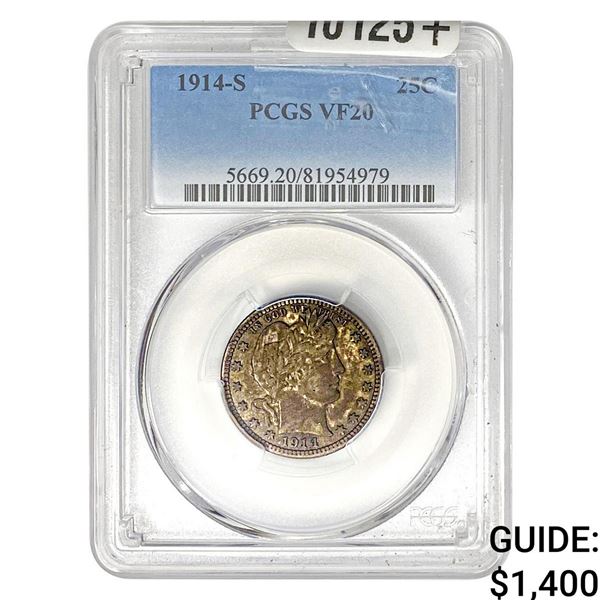 1914-S Barber Quarter PCGS VF20