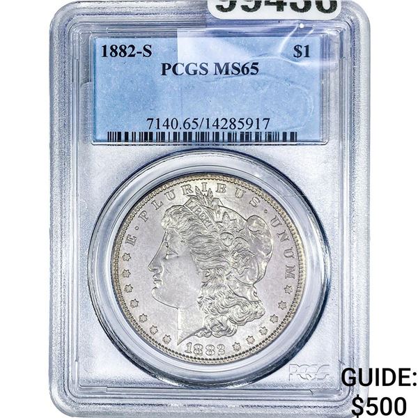 1882-S Morgan Silver Dollar PCGS MS65