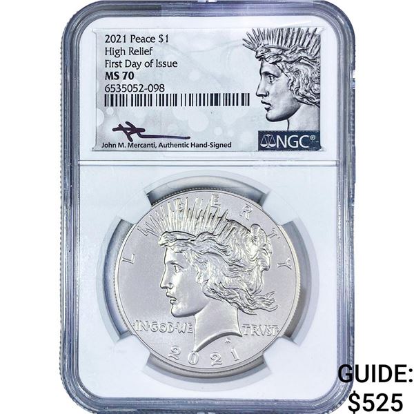 2021 Silver Peace Dollar NGC MS70