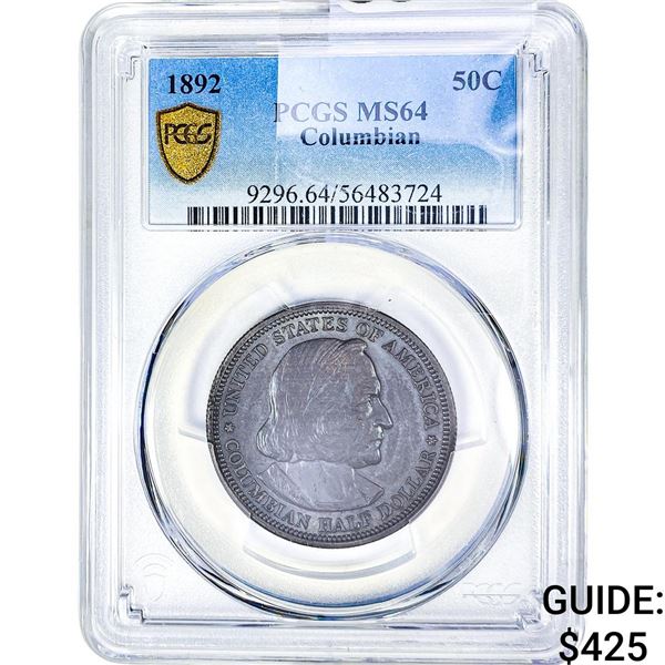 1892 Columbian Expo Half Dollar PCGS MS64