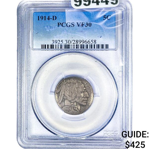 1914-D Buffalo Nickel PCGS VF30