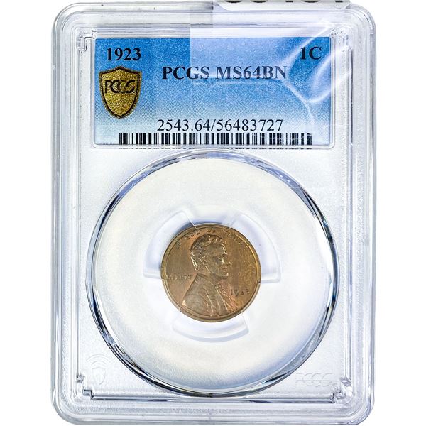1923 Wheat Cent PCGS MS64 BN