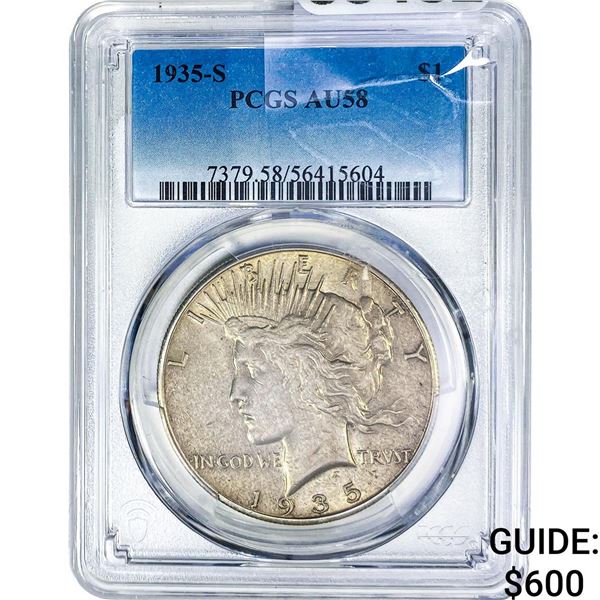1935-S Silver Peace Dollar PCGS AU58