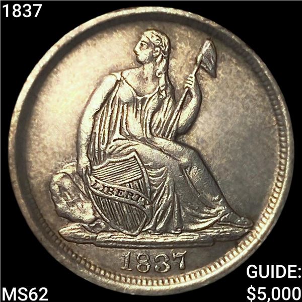 1837 Seated Liberty Half Dime