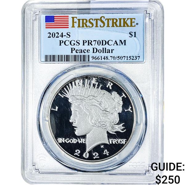 2024-S Silver Peace Dollar PCGS PR70 DCAM