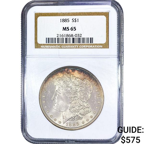 1885 Morgan Silver Dollar NGC MS65