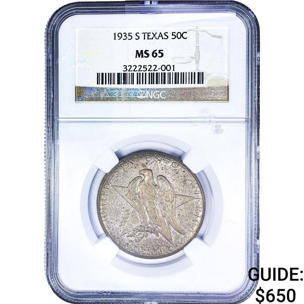 1935-S Texas Half Dollar NGC MS65