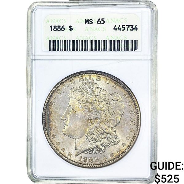 1886 Morgan Silver Dollar ANACS MS65