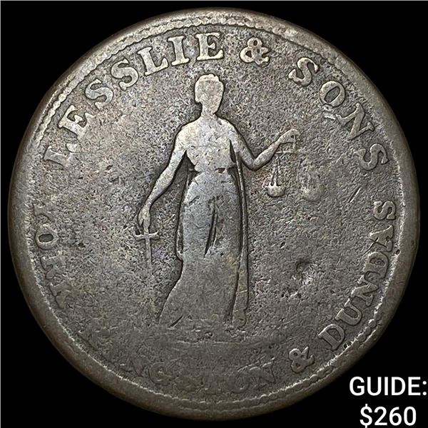 1786 Canada Copper 1/2 Penny Token-Leslie&Sons