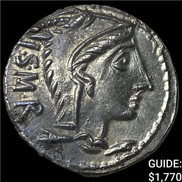 Roman L. Thorius Balbus 105 BC Silver Denarius