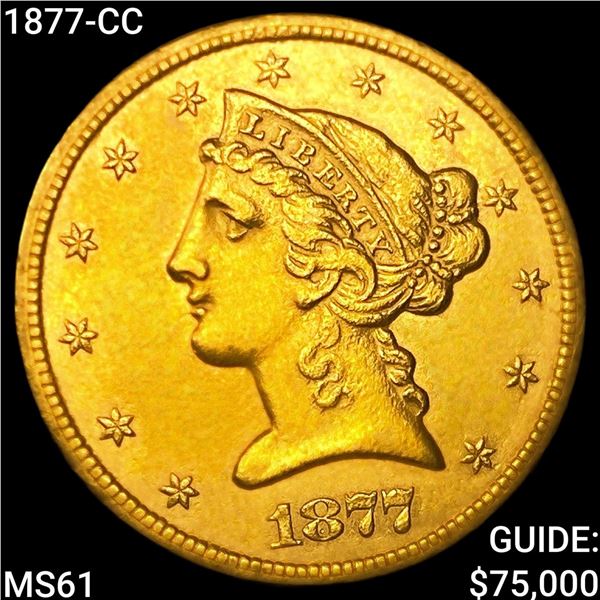 1877-CC $5 Gold Half Eagle