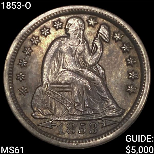 1853-O Seated Liberty Dime
