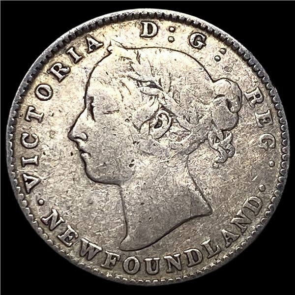 1890 Newfoundland Silver 10 Cents ABOUT  UNCIRCULATED