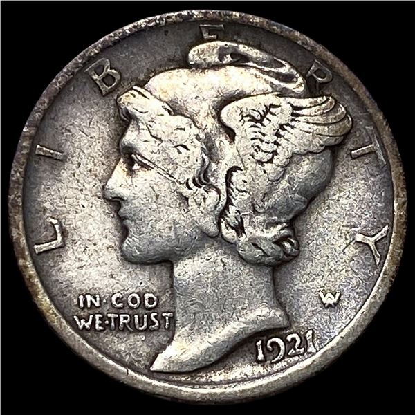 1921 Silver Mercury Dime ABOUT UNCIRCULATED