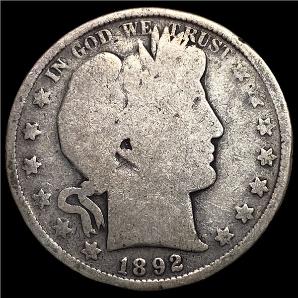 1892 Silver Barber Quarter NICELY CIRCULATED