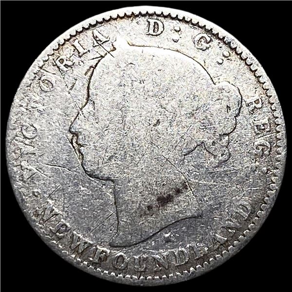 1872 Newfoundland Silver 10 Cents NICELY  CIRCULATED