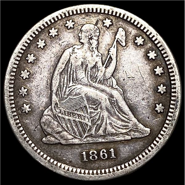 1861 Seated Liberty Quarter NEARLY  UNCIRCULATED