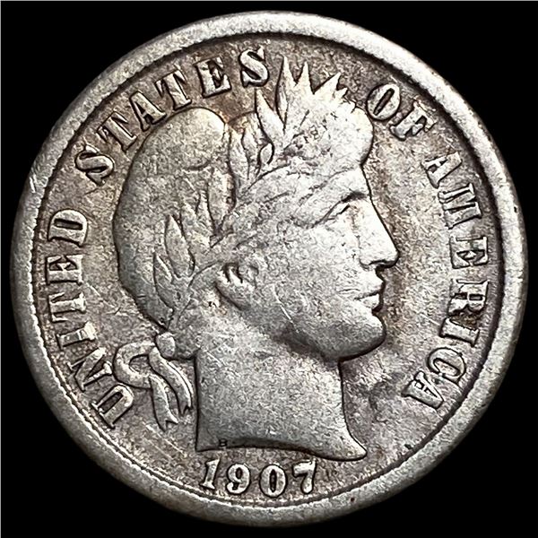 1907-O Silver Barber Dime ABOUT UNCIRCULATED