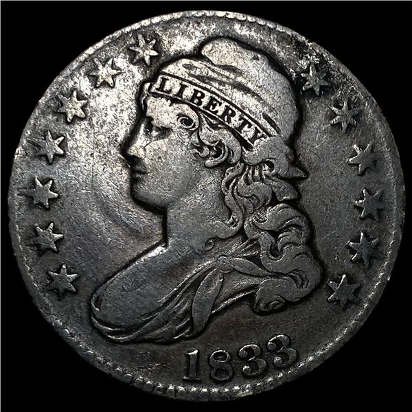 1833 Capped Bust Half Dollar ABOUT  UNCIRCULATED