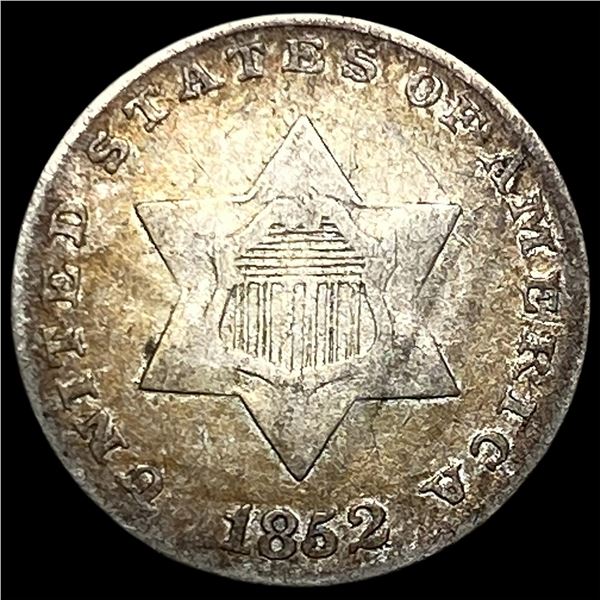1852 Silver Three-Cent Piece CLOSELY  UNCIRCULATED