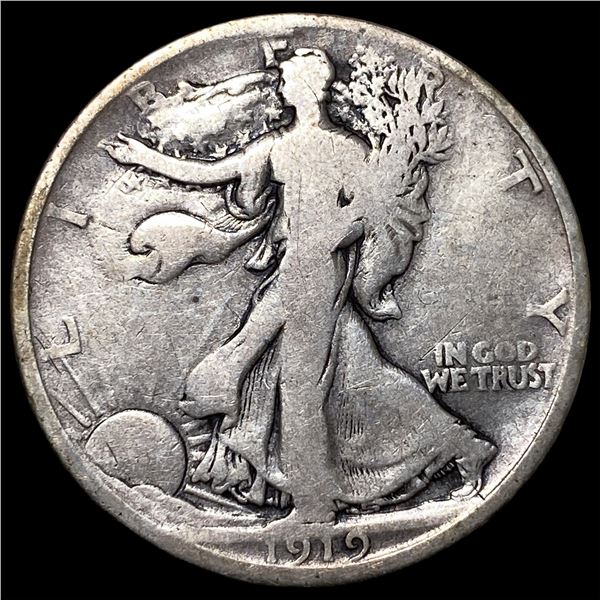 1919-D Silver Walking Liberty Half Dollar  LIGHTLY CIRCULATED