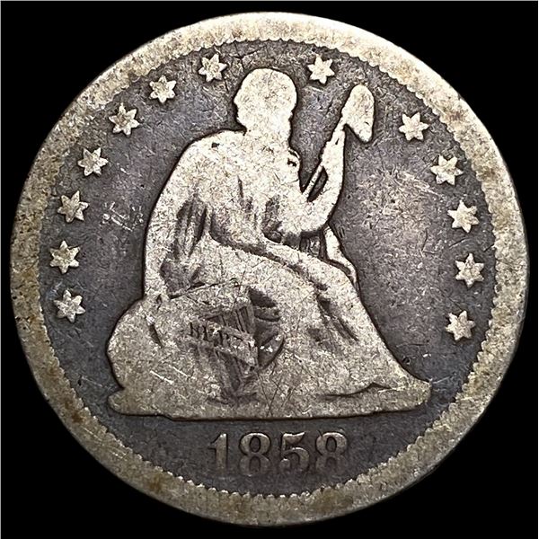1858 Seated Liberty Quarter HIGH GRADE