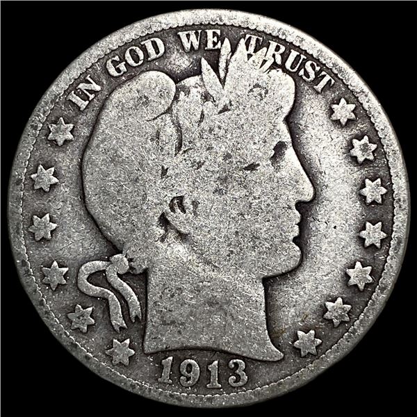 1913 Silver Half Dollar Barber NICELY  CIRCULATED