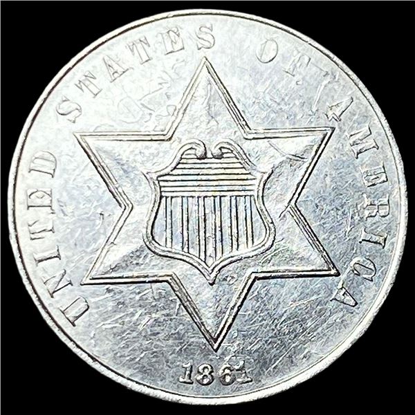 1861 Silver Three-Cent Piece UNCIRCULATED
