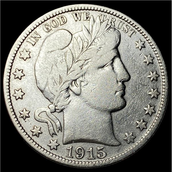 1915-D Silver Barber Half Dollar LIGHTLY  CIRCULATED
