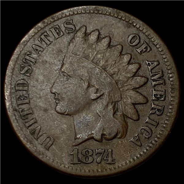 1874 Indian Head Cent LIGHTLY CIRCULATED