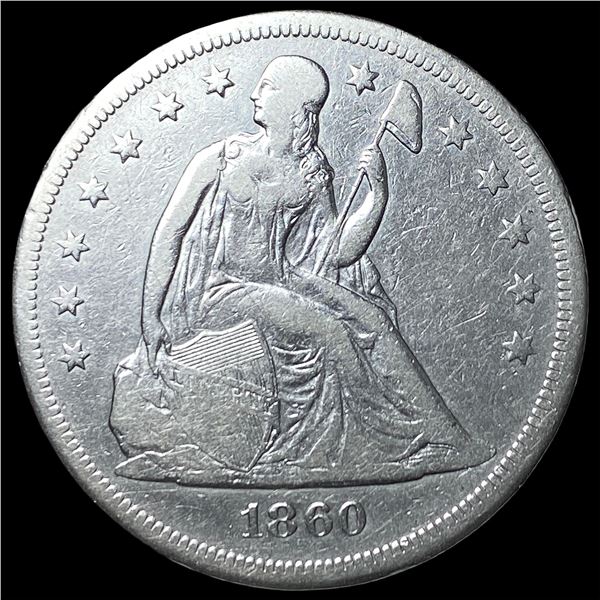 1860-O Seated Liberty Silver Dollar LIGHTLY  CIRCULATED