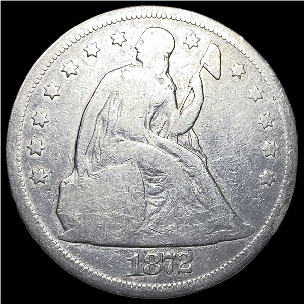 1872 Seated Liberty Silver Dollar NICELY  CIRCULATED