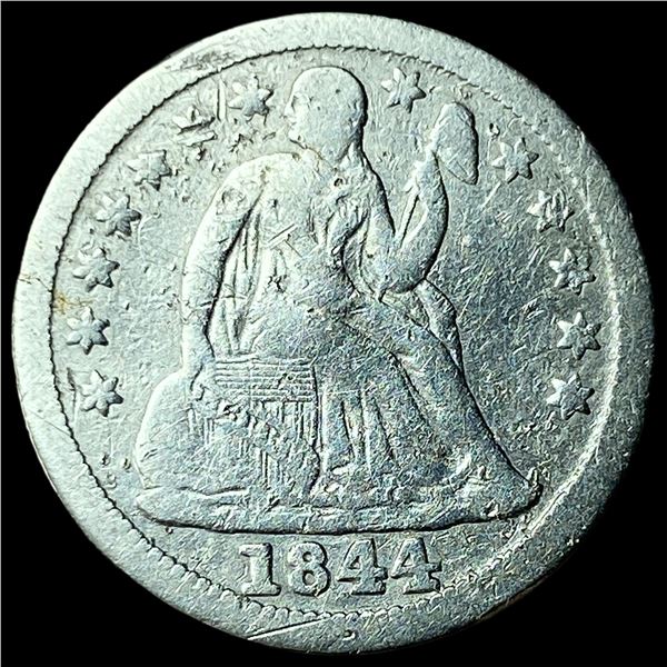 1844 Silver Seated Liberty Dime LIGHTLY  CIRCULATED