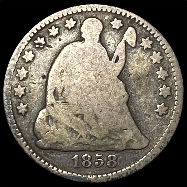 1858 Silver Seated Liberty Half Dime NICELY  CIRCULATED